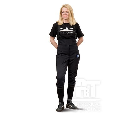 HM08n - Black 350N fencing pants elastic material for women (wit